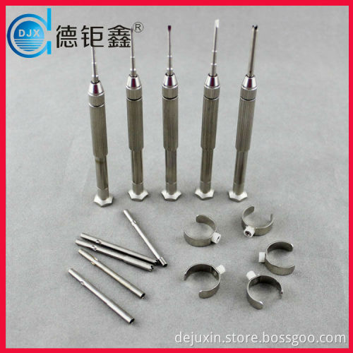 With elegant wood box screw driver repair kit